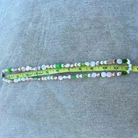 Artisan Ocean Soup Necklace • Shell Glass Faux Pearl - Picture 3 of 5